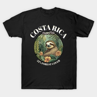 Pura Vida Paradise in Black: Spot Adorable Sloths in Costa Rica T-Shirt